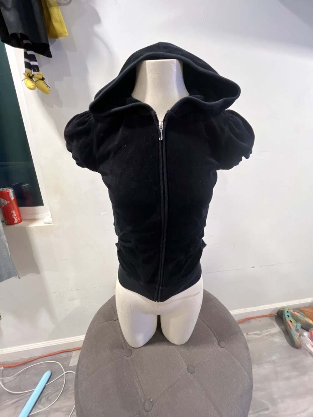 Juicy Couture Velour Zip Up Hoodie Size S Black